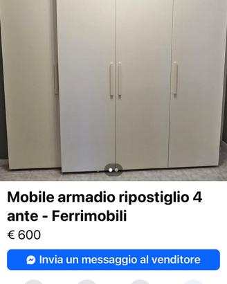 Mobile armadio ripostiglio 4 ante - Ferrimobili