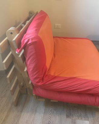 Futon di legno non trattato originale Linn-Sui