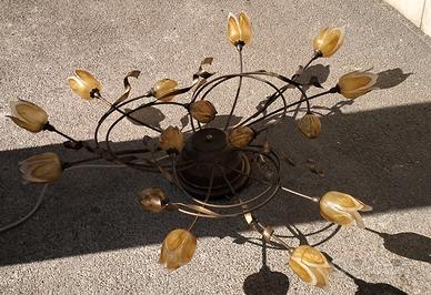 Lampadario inferro battutostile Fiorentino