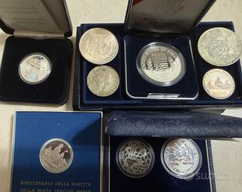 8 monete vari paesi in argento