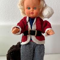 Bambola vintage Babbo Natale con sacco