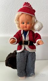 Bambola vintage Babbo Natale con sacco