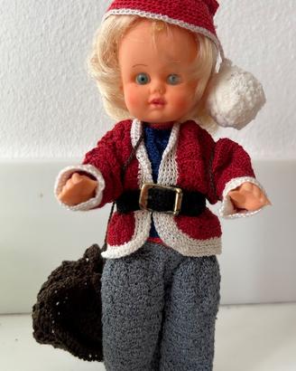 Bambola vintage Babbo Natale con sacco