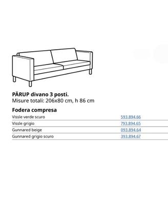 Divano IKEA PÄRUP 3 posti