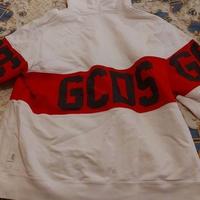 Felpa GCDS BIANCA scritte nere su rosso Taglia XXL