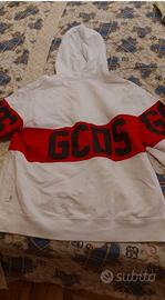 Felpa GCDS BIANCA scritte nere su rosso Taglia XXL