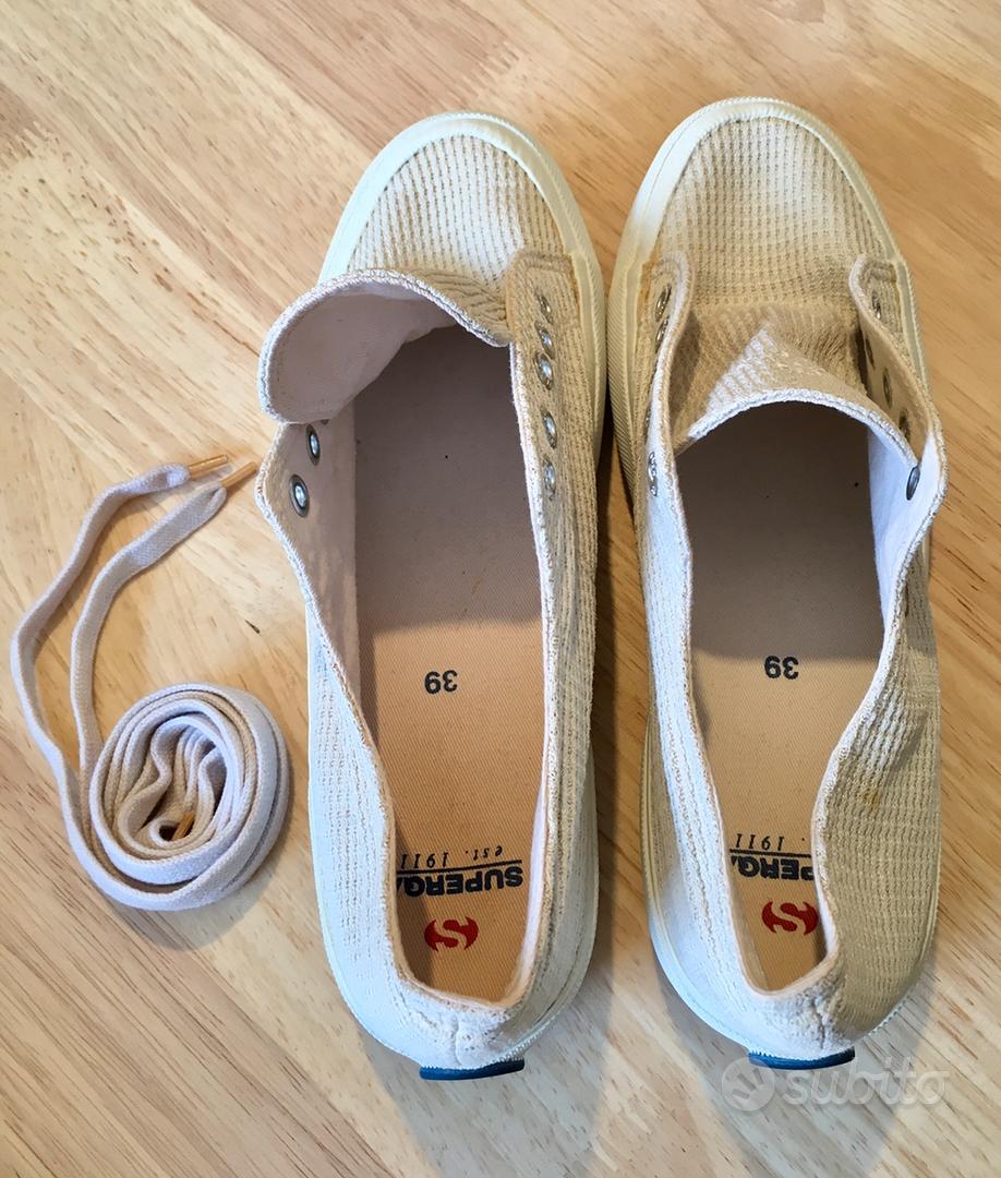 Superga bianche shop con rialzo