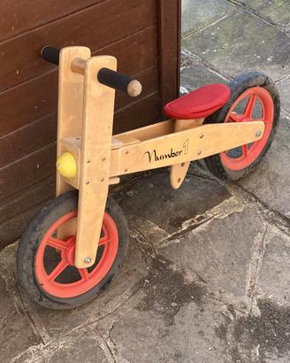 Bicicletta senza pedali balanced in legno ruote 12