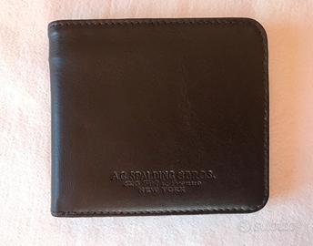 Nuovo portafoglio in pelle marrone Spalding & Bros