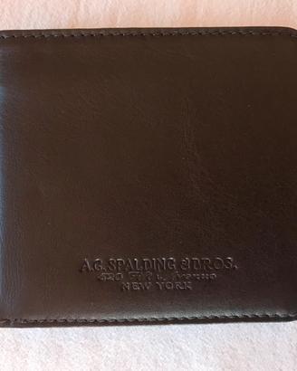 Nuovo portafoglio in pelle marrone Spalding & Bros