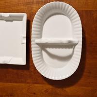 Vassoi/scuotatasche porcellana bianca