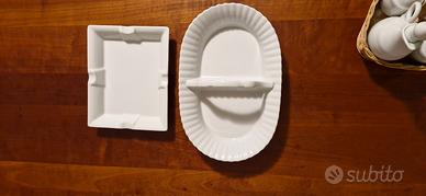 Vassoi/scuotatasche porcellana bianca