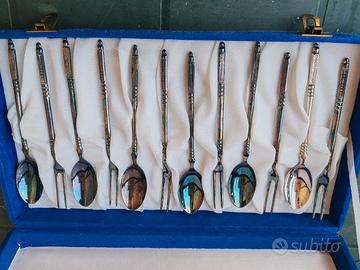 servizio posate da dolce in argento