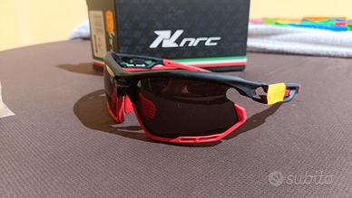 occhiali da ciclismo nrc nero/rosso