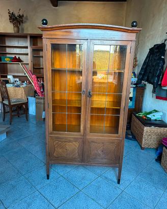 Vetrinetta antica in legno e vetro