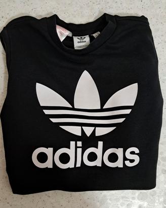 Felpa Adidas Originals Trefoil Crew nera bimbo 