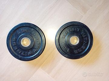 Coppia di pesi a disco in gomma e acciaio da 1 Kg 