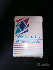 due mazzi di carte ,monarcs blu e tesselatus cards
