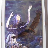 Quadro Etnico con Cornice Donna e Aquila