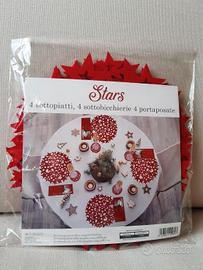 4 sottopiatti, 4 sottobicchieri e 4 portaposate