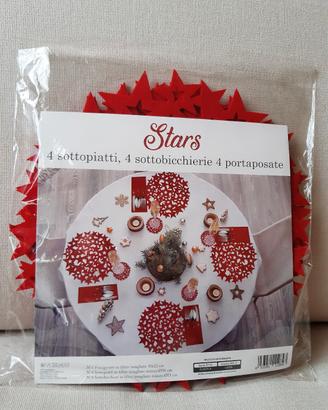 4 sottopiatti, 4 sottobicchieri e 4 portaposate