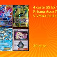 Pokémon GCC: 4 carte rare GX EX V Prisma full art
