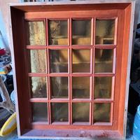 Antica vetrata in legno massello stile vintage