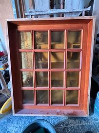 Antica vetrata in legno massello stile vintage