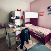 Letto a castello bambina con scrivania
