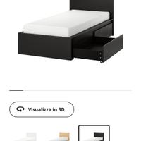 letto Ikea 90x200 con doghe e materasso