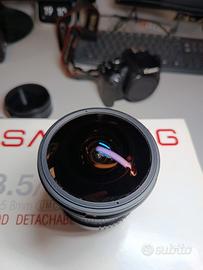 obiettivo Samyang fish-eye 3.5-8mm x Canon