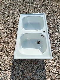 lavello cucina smaltato bianco