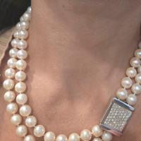 COLLANA PERLE ORO DIAMANTI