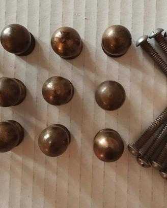 Pomelli Vintage in Ottone Pieno per Mobili + Viti