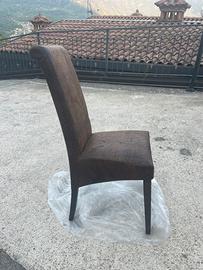 Sedie scamosciate marrone vintage