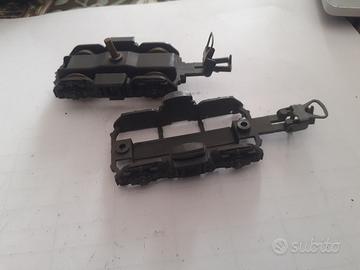 coppia carrelli modellismo ferroviario h0 