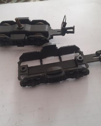 coppia carrelli modellismo ferroviario h0 