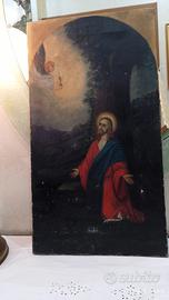Pala d'altare dipinto olio Gesù orto Getsemani 