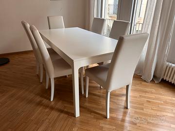 Tavolo pranzo allungabile con 6 sedie