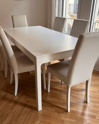 Tavolo pranzo allungabile con 6 sedie