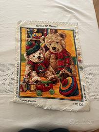 Tela ricamata fatta mano a mezzo punto