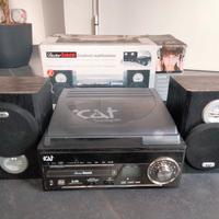 Impianto stereo musicassetta radio CD dischi CAT