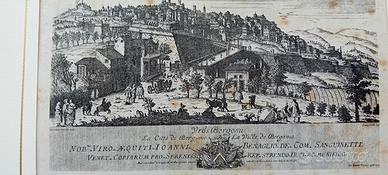  stampa antica di Bergamo   rarissima xilografia 