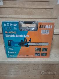 motosega 12" pollici a olio con doppia batteria 