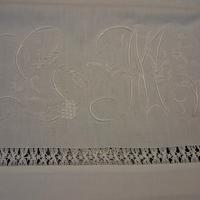 antico lenzuolo ricamato 