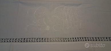 antico lenzuolo ricamato 