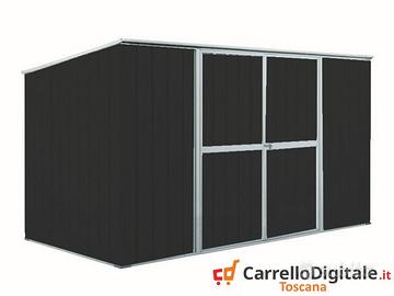 Casetta giardino in Acciaio 345x186cm - 6mq nero