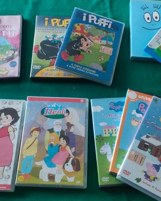 DVD misti PUFFI  PIMPA Peppa Pig Pippi Calzelunghe