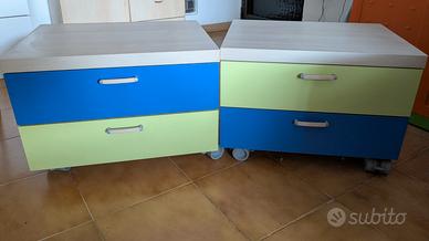 Comodini colorati per cameretta