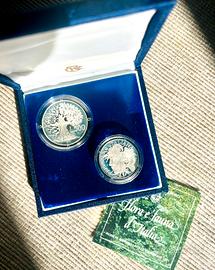 Dittico monete argento 1991 flora e fauna